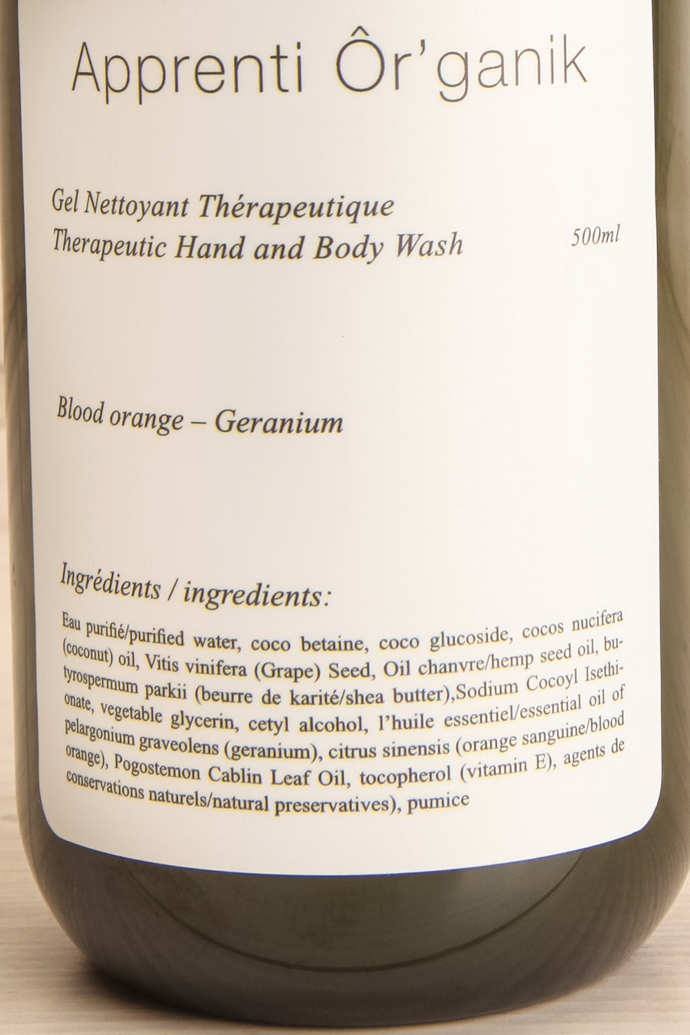 Blood Orange & Geranium Hand & Body Wash 500 mL | Maison garçonne close-up