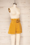 Hanko Yellow Belted High-Waisted Shorts | Boutique 1861 side view