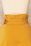Hanko Yellow Belted High-Waisted Shorts | Boutique 1861 back close-up
