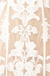 Hansa Short White Mesh Dress w/ Floral Embroidery | Boutique 1861