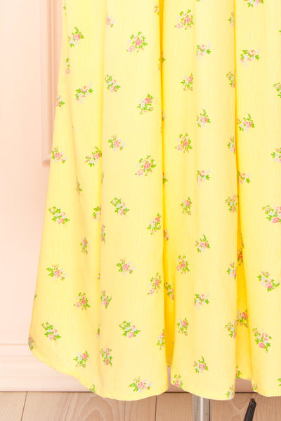 Hapi Yellow Floral Midi Dress | Boutique 1861 bottom