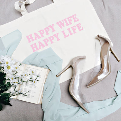 Illbient | "Happy wife happy life" Print Tote Bag