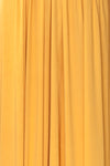 Harini Mustard Yellow Silky Gown w Plunging Neckline | FABRIC DETAIL | Boutique 1861