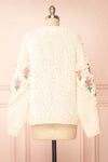 Haristie Beige Floral Knit Cardigan | Boutique 1861 back view