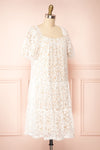 Harmaunie Lace Floral Midi Dress w/ Balloon Sleeves | Boutique 1861 side view