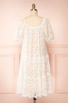 Harmaunie Lace Floral Midi Dress w/ Balloon Sleeves | Boutique 1861back view