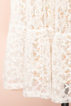 Harmaunie Lace Floral Midi Dress w/ Balloon Sleeves | Boutique 1861 details