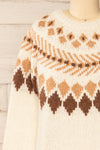 Hatmehyt Jacquard Patterned Knit Sweater | La petite garçonne front close=up