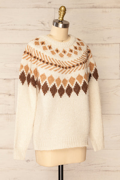 Hatmehyt Jacquard Patterned Knit Sweater | La petite garçonne side view
