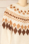 Hatmehyt Jacquard Patterned Knit Sweater | La petite garçonne side close-up