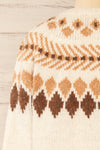 Hatmehyt Jacquard Patterned Knit Sweater | La petite garçonne back close-up