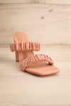 Havaa Pink Square Toe Heeled Sandals | La petite garçonne front view