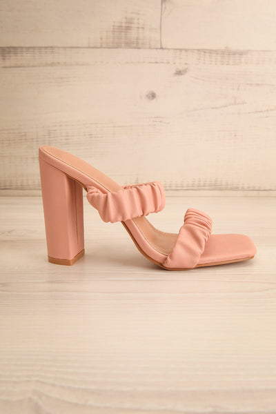 Havaa Pink Square Toe Heeled Sandals | La petite garçonne side view