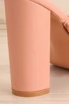 Havaa Pink Square Toe Heeled Sandals | La petite garçonne back close-up