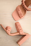 Havaa Pink Square Toe Heeled Sandals | La petite garçonne flat view