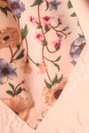 Heather Pink Floral Hair Scrunchie | Boutique 1861 details