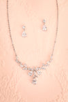 Hedy Lamarr Crystal Earrings & Necklace Set | Boutique 1861 flat view