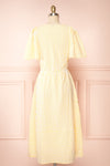 Heidi Yellow Striped Midi Dress w/ Square Neckline | Boutique 1861 back view