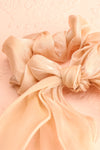 Heinola Beige Organza Hair Scrunchie with Bow close-up | Boutique 1861