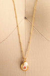 Helene Alarie Gold & Pearls Rose Pendant Necklace | Boutique 1861 close-up