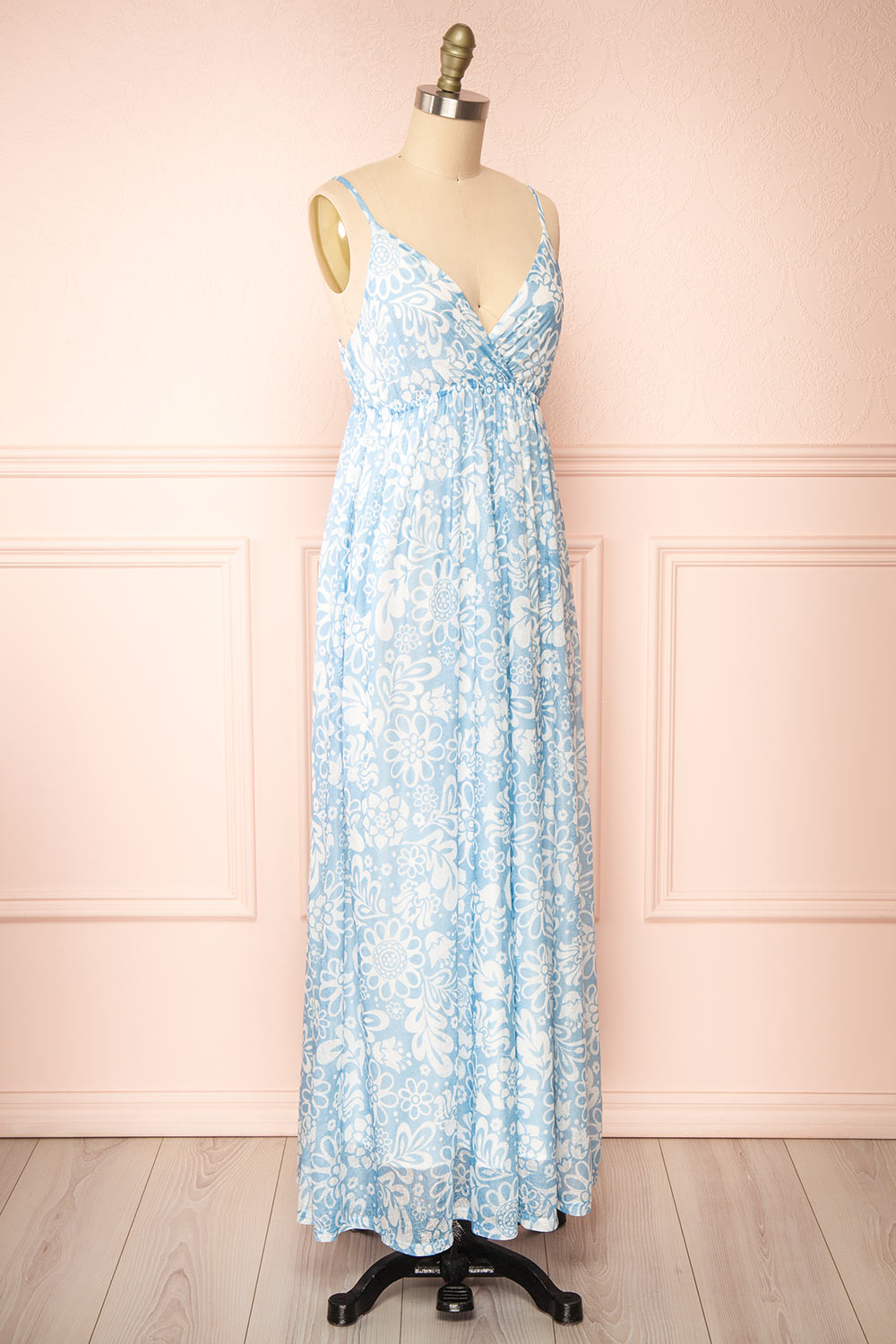 Helga Blue Floral Maxi Dress | Boutique 1861