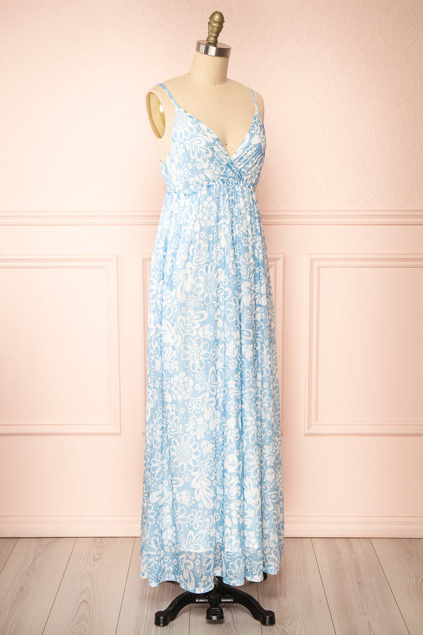 Helga Blue Floral Maxi Dress