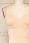 Helia Beige Shaping Bodysuit w/ Adjustable Straps | La petite garçonne front close-up