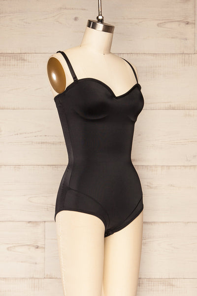 Helia Black Shaping Bodysuit w/ Adjustable Straps | La petite garçonne side view