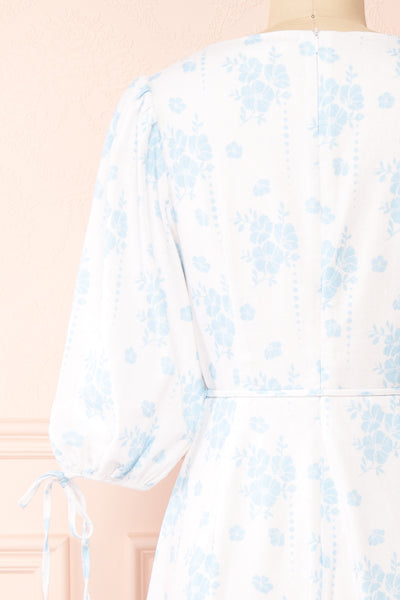 Helike White Floral Midi Dress | Boutique 1861 back close-up