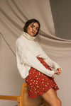 Hellen Cream Cropped Knit Sweater | La petite garçonne model shot