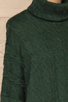 Hellen Forest Green Cropped Knit Sweater | La petite garçonne side close-up