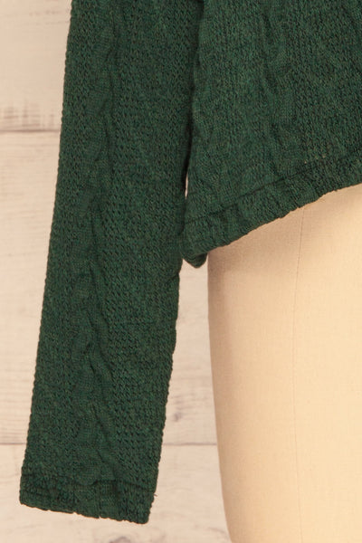Hellen Forest Green Cropped Knit Sweater | La petite garçonne bottom