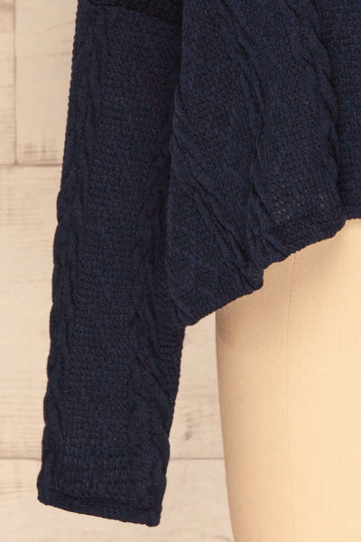 Hellen Navy Blue Cropped Knit Sweater | La petite garçonne bottom