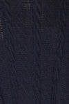 Hellen Navy Blue Cropped Knit Sweater | La petite garçonne fabric