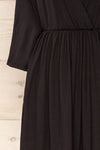 Hemili Black Wrap Neckline Short Dress | La petite garçonne sleeve