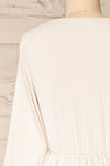 Hemili Cream Wrap Neckline Short Dress | La petite garçonne back close-up
