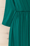 Hemili Emerald Green Wrap Neckline Short Dress | La petite garçonne sleeve