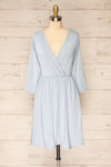 Hemili Light Blue Wrap Neckline Short Dress | La petite garçonne