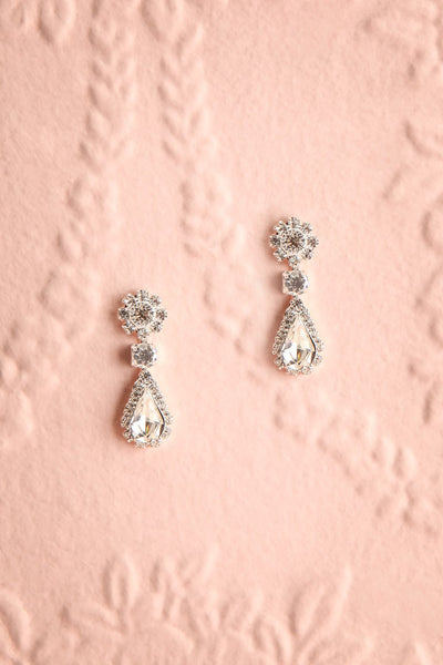 Henata Silver Pendant Earrings w/ Cristal | Boutique 1861