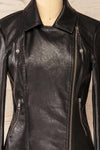 Heraklion Black Faux-Leather Jacket | La petite garçonne close-up