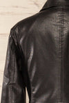 Heraklion Black Faux-Leather Jacket | La petite garçonne back close-up
