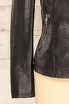 Heraklion Black Faux-Leather Jacket | La petite garçonne sleeve