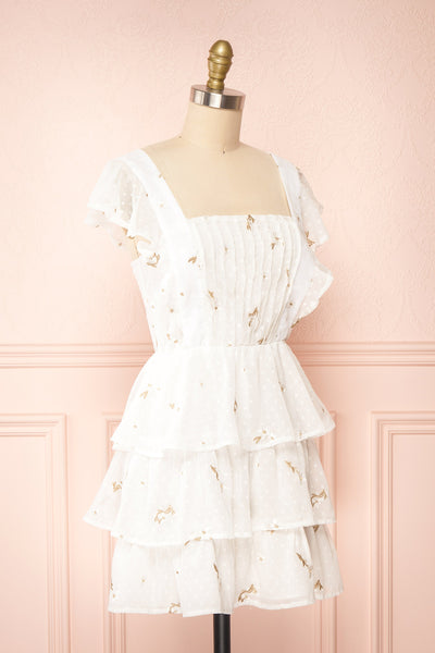 Herika Short Tiered Dress w/ Ruffles | Boutique 1861  side view
