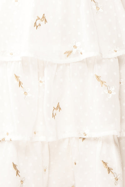 Herika Short Tiered Dress w/ Ruffles | Boutique 1861 fabric