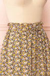 Herma Yellow Floral Patterned Midi Skirt | Boutique 1861 side close-up