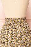 Herma Yellow Floral Patterned Midi Skirt | Boutique 1861 back close-up