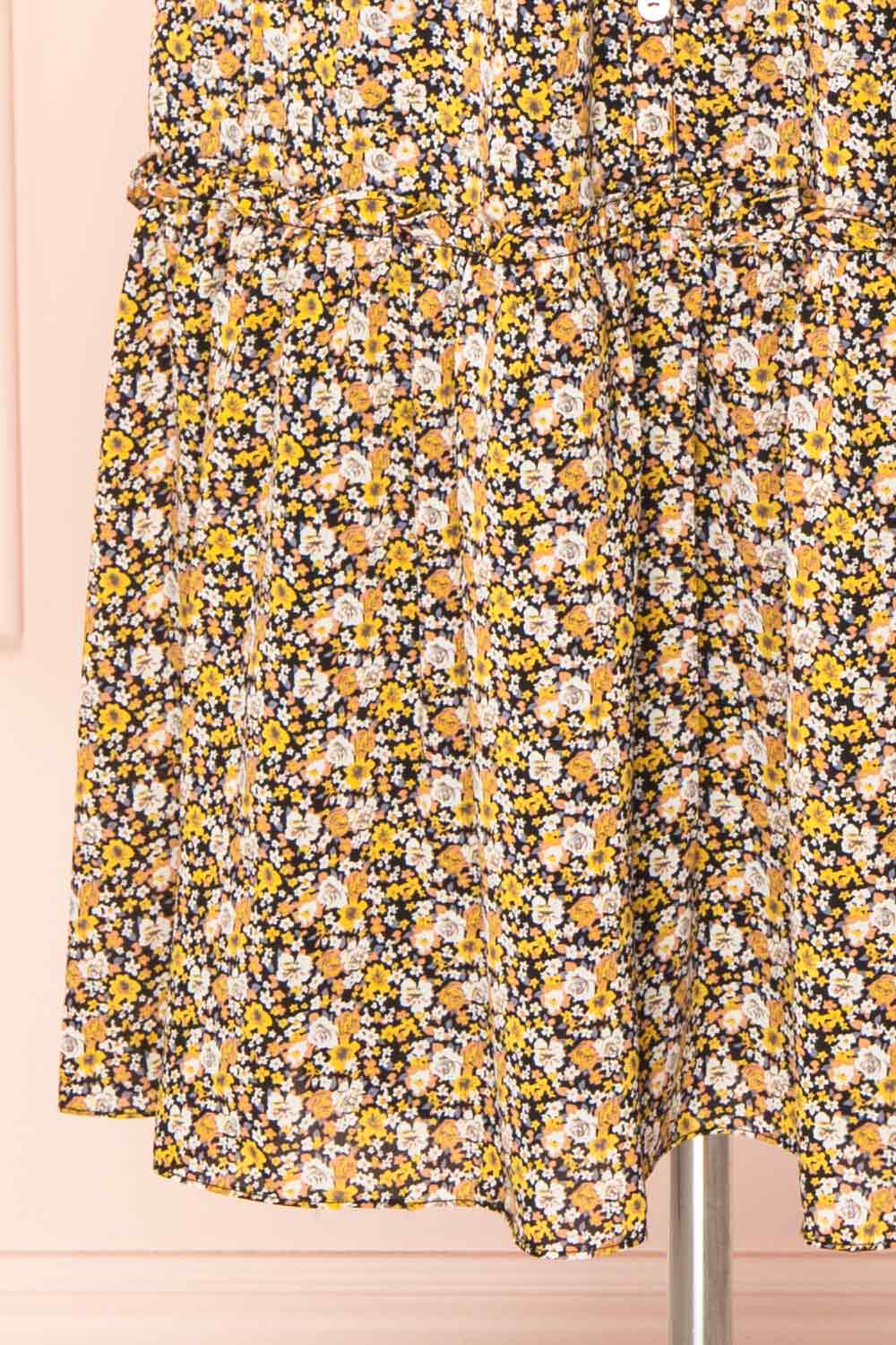 Herma Yellow Floral Patterned Midi Skirt | Boutique 1861 bottom 