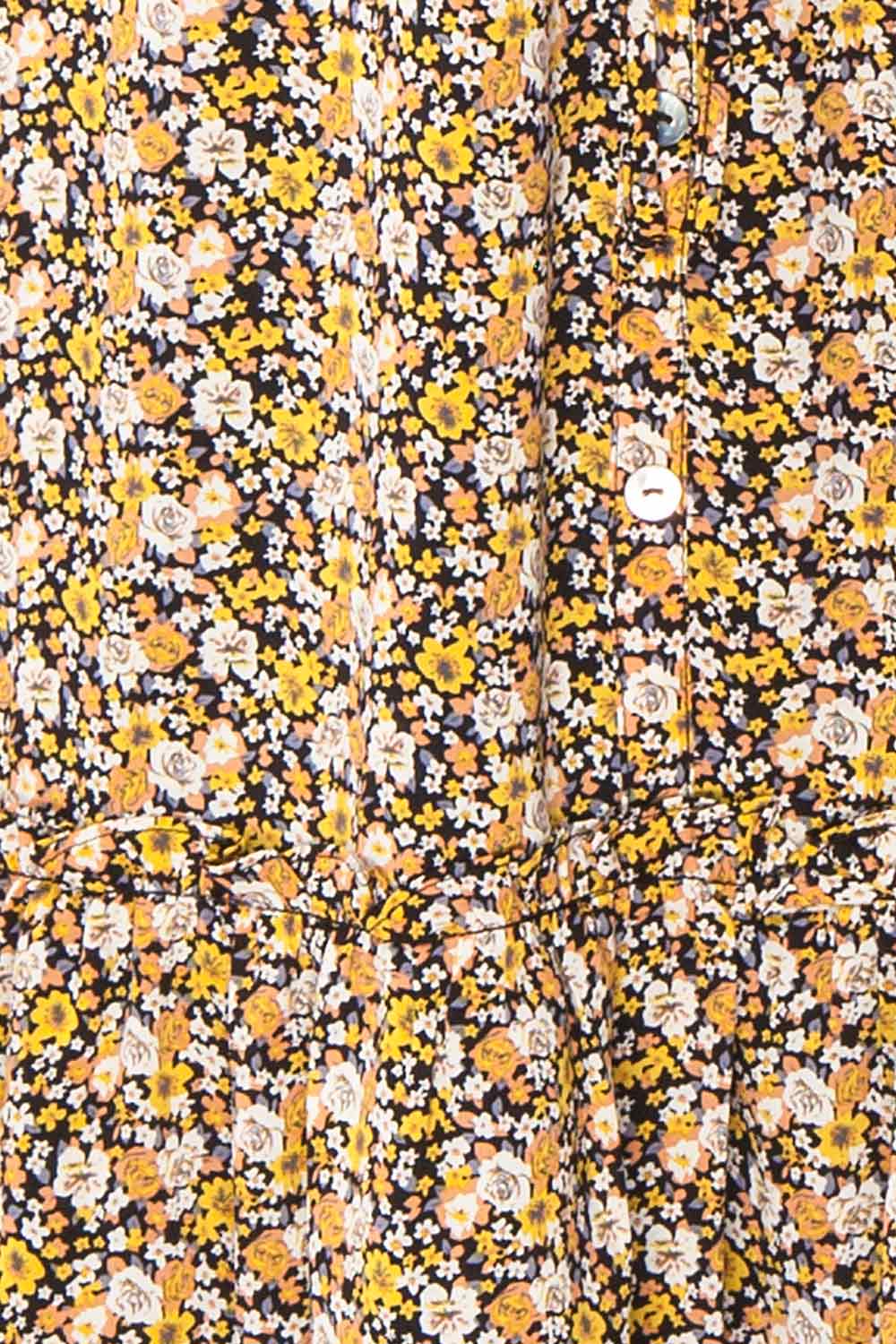 Herma Yellow Floral Patterned Midi Skirt | Boutique 1861 fabric 