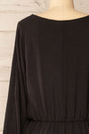 Hermanas Black Short A-line Dress w/ Long Sleeves | La petite garçonne back close-up