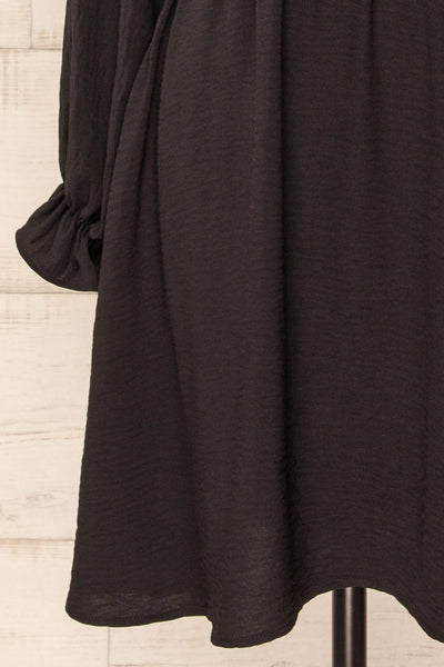 Hermanas Black Short A-line Dress w/ Long Sleeves | La petite garçonne sleeve
